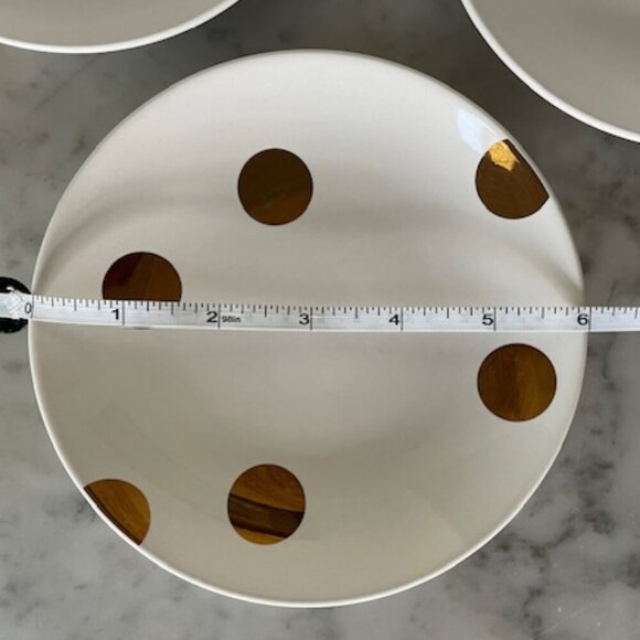 KATE SPADE Lenox All in Good Taste Deco Dot Gold Salad Plate 6" (3) - Picture 7 of 13